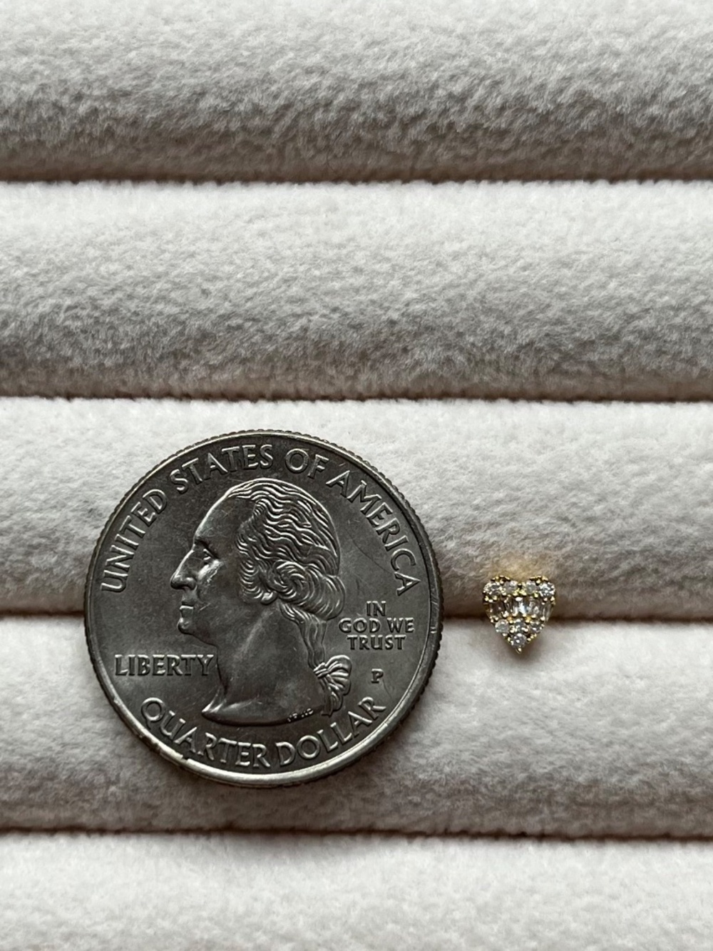 E050 | Natural Diamond Petite Heart Studs - Picture 4 of 6